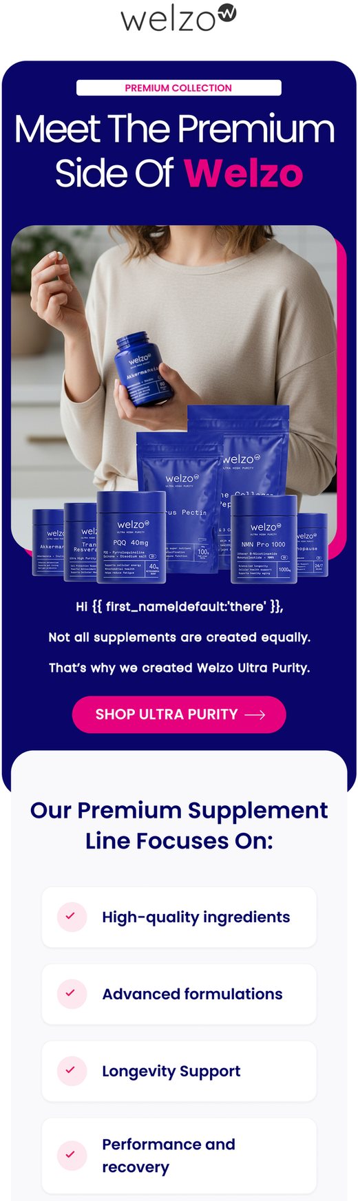 Welzo premium collection email